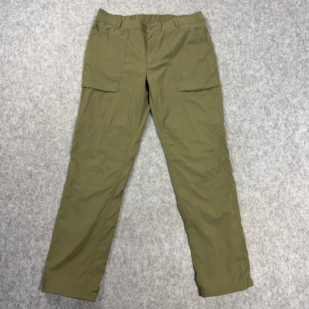 REI Co-Op Savanna Trails Pants Womens 12 34x30 Olive Green Nylon Stretch Hiking